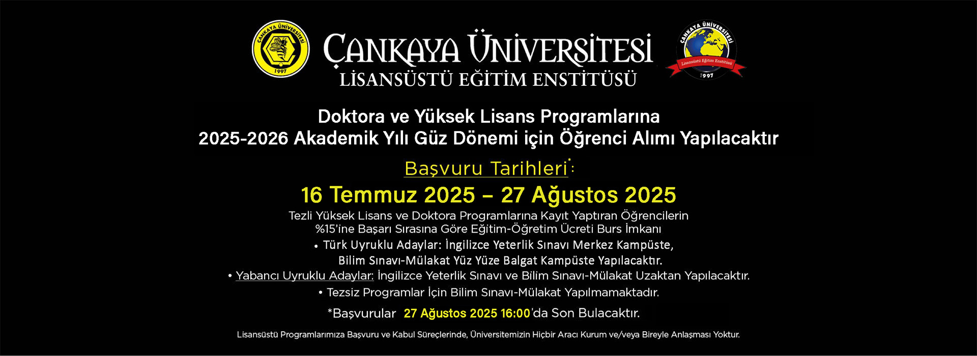 2025-2026 Akademik Yılı Güz Dönemi Öğrenci Alımı